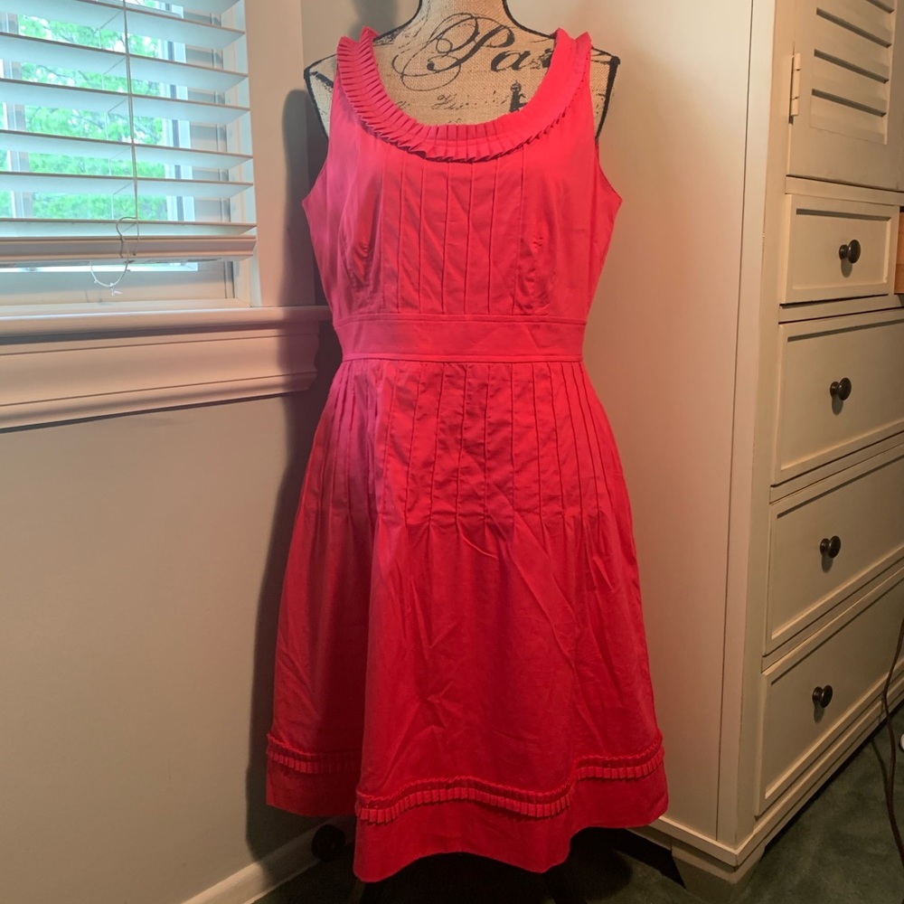 Madison Leigh dark coral colored dress